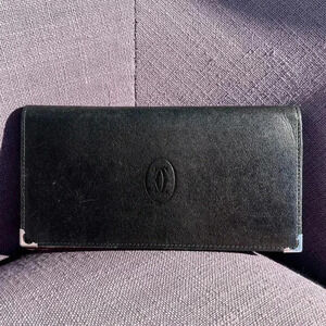 Cartier Long Wallet Bi-Fold Leather
